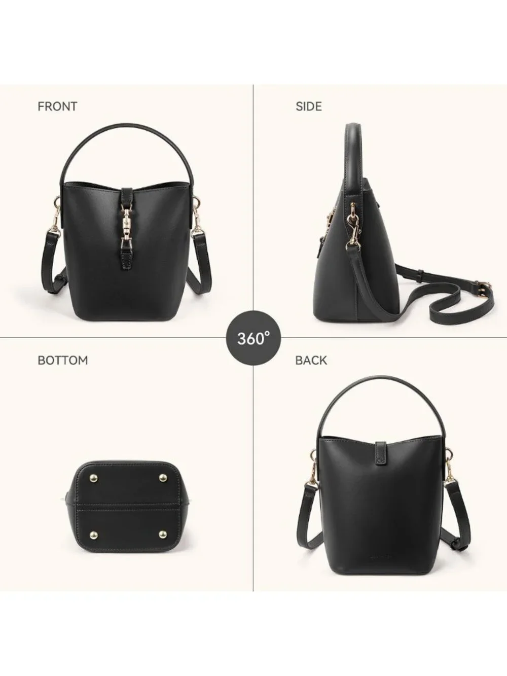 Trendy Small Vegan Leather Bucket Bag for Women | Stylish Crossbody Shoulder